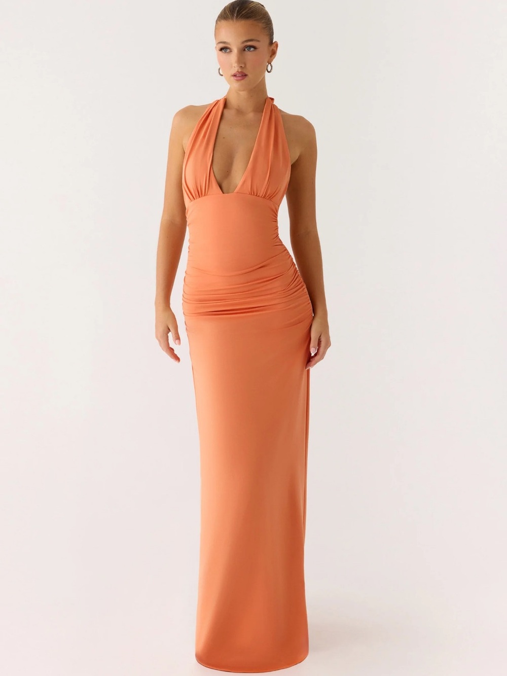 Peppermayo Coral Orange Halter Maxi Dress - Picture 3 of 4
